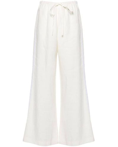 Forte Forte Elasticated Waist Linen Trousers - White