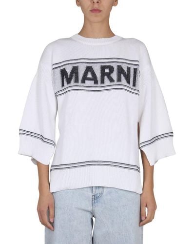 Marni Jersey With Logo - White