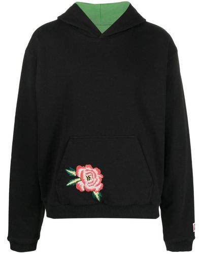 KENZO Embroidered-motif Cotton Hoodie - Black