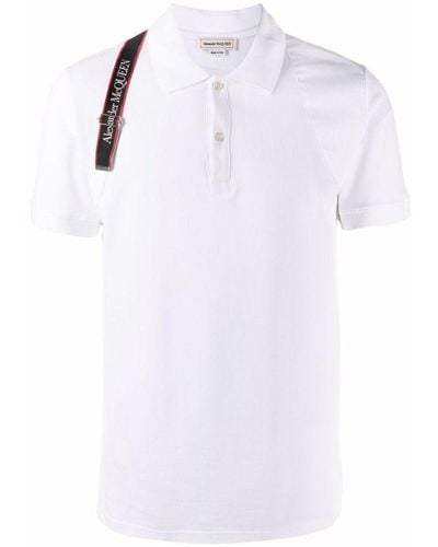 Alexander McQueen Short Sleeve Cotton Polo Shirt - White