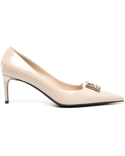 Dolce & Gabbana Lolo 70mm Leather Pumps - Natural