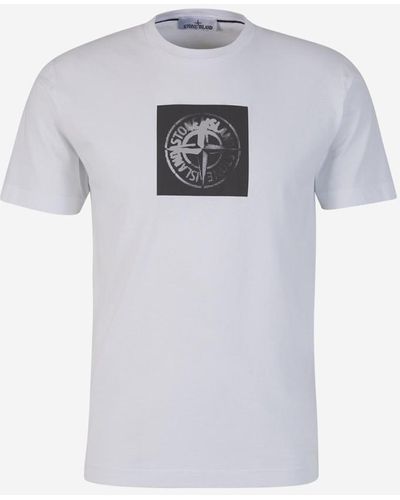 Stone Island Printed Cotton T-shirt - White