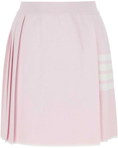 Thom Browne Light Viscose Blend 4-Bar Skirt - Pink
