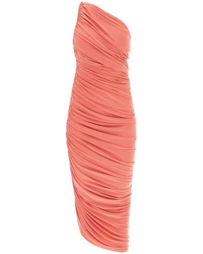 Norma Kamali Diana One-shoulder Ruched Stretch-jersey Gown - Red