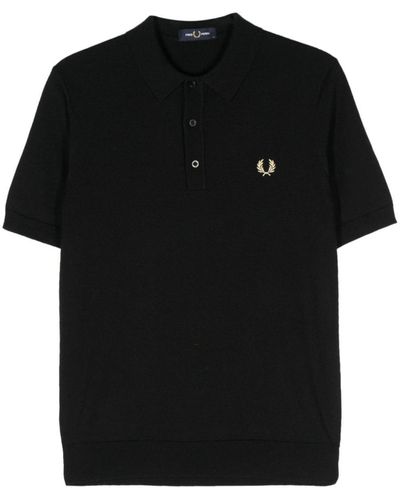 Fred Perry Wool And Cotton Blend Shirt - Black