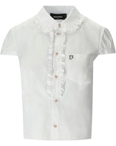 DSquared² Little Ruffled Shirt - White