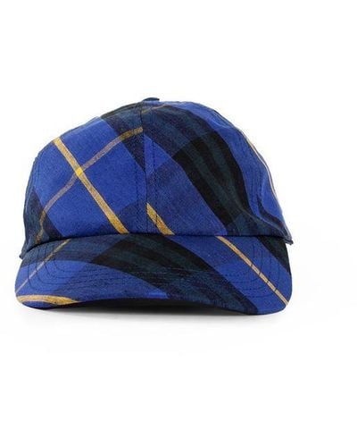 Burberry Front Visor Hats - Blue