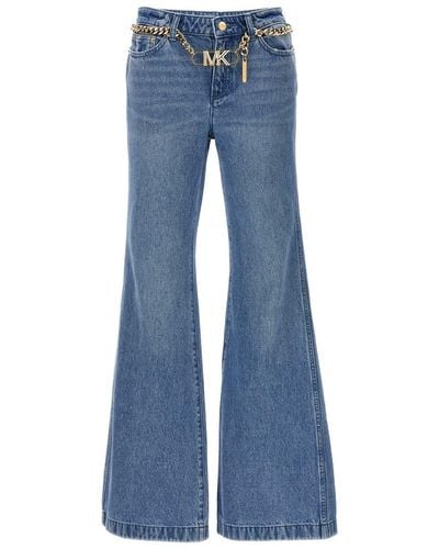 Michael Kors 'Flare Chain Belt' Jeans - Blue