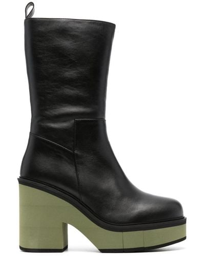 Paloma Barceló Paloma Barceló Leather Heel Ankle Boots - Black