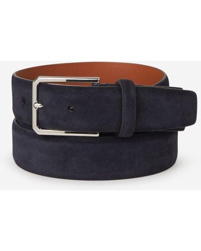 Santoni Suede Leather Belt - Blue