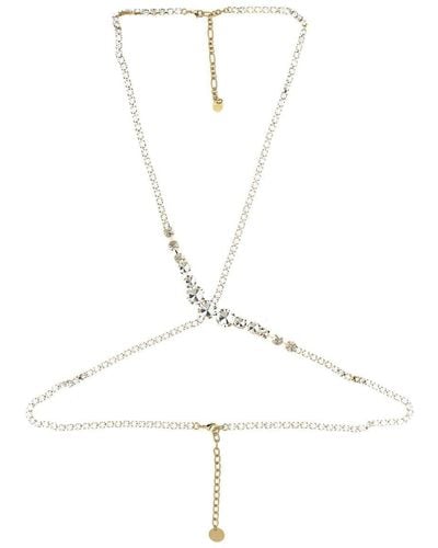 D•E•A Crystal Body Chain Necklace - White