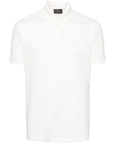 Emporio Armani Logo Cotton Polo Shirt - White