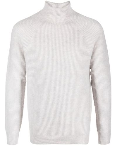 Peserico Ribbed-knit Roll-neck Sweater - White