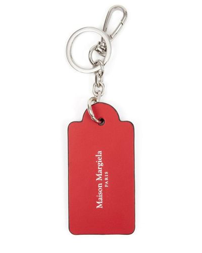 Maison Margiela Four Stitch-logo Leather Key Chain - Red