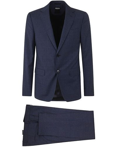Zegna Pure Wool Suit Clothing - Blue