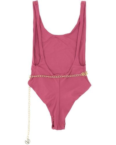 LaRevêche Ekaterina One Piece Swimsuit With Jewel Belt - Pink