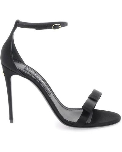 Dolce & Gabbana Satin Sandals For Elegant - Black