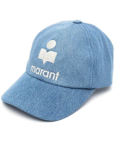Isabel Marant Denim Baseball Hat With Embroidery - Blue