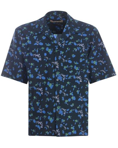 Marni Printed Cotton Shirt - Blue