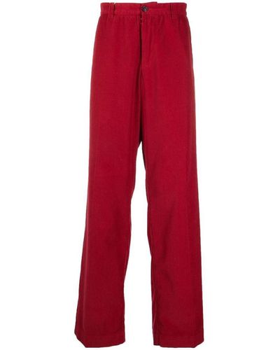 Maison Margiela Corduroy Straight-Leg Pants - Red