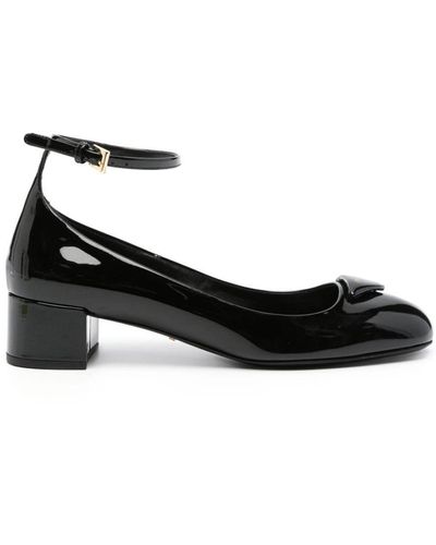 Prada Crystal-embellished Sling-back Leather Heeled Courts - Black