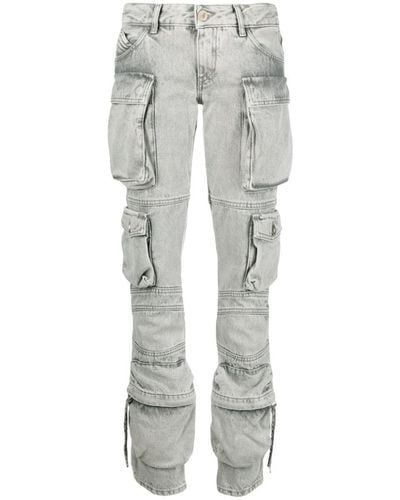 The Attico Essie Denim Cargo Jeans - Gray