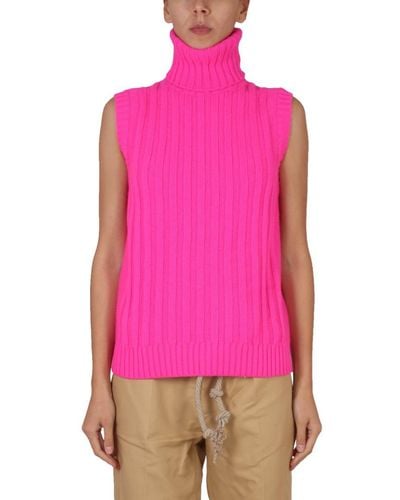 Jejia Sleeveless Turtleneck Sweater - Pink