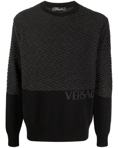 Versace Sweater With Logo - Black