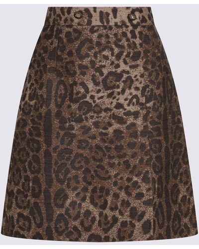Dolce & Gabbana And Wool Blend Skirt - Brown