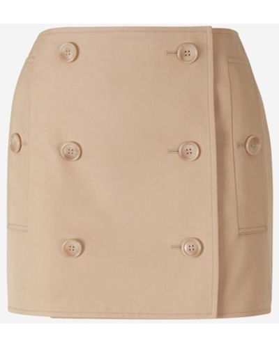 Burberry Mini Skirt Buttons - Natural