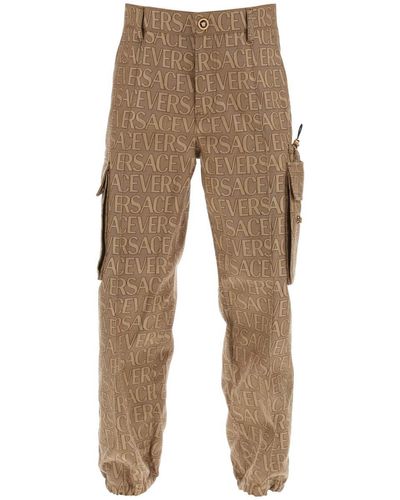 Versace Allover Cargo Trousers - Natural