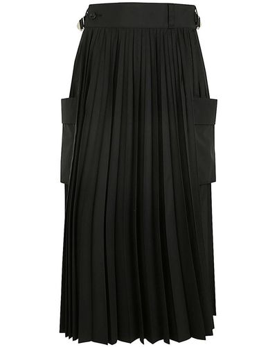 Sacai Thomas Mason Cotton Poplin Skirt Clothing - Black