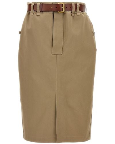 Saint Laurent 'Saharienne' Skirt - Natural