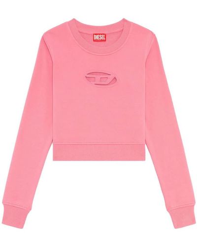DIESEL F-slimmy-od Cut-out Cropped Sweatshirt - Pink