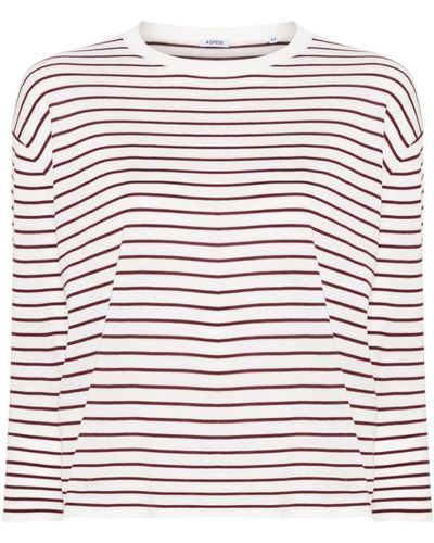 Aspesi Striped Fine-Knit Sweater - Red