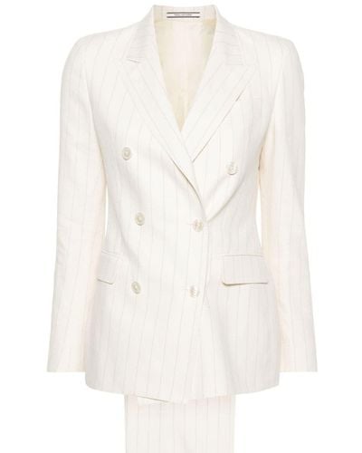 Tagliatore Linen And Cotton Blend Jacket - White