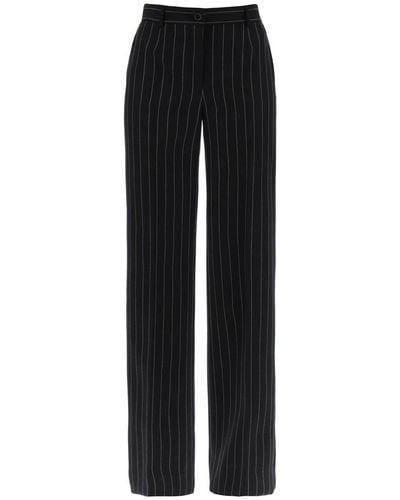 Dolce & Gabbana Striped Flare Leg Trousers - Black