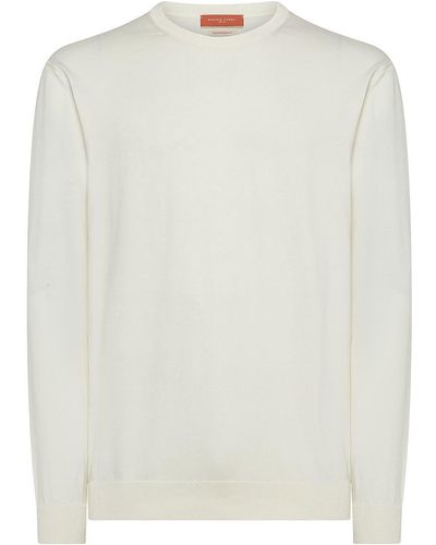 Daniele Fiesoli Classic Crewneck Cotton Sweater - White