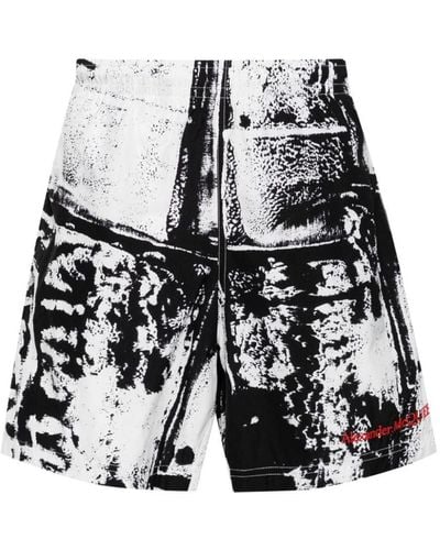 Alexander McQueen Printed Swim Shorts - Black