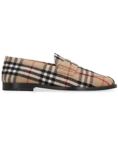Burberry Wool Loafers - Natural