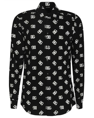 Dolce & Gabbana Shirt With Dg Print - Black