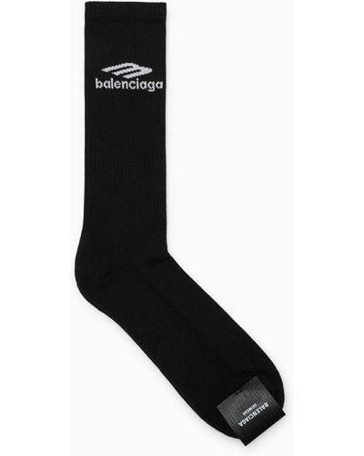 Balenciaga 3B Sports Icon Rib-Knit Socks - Black