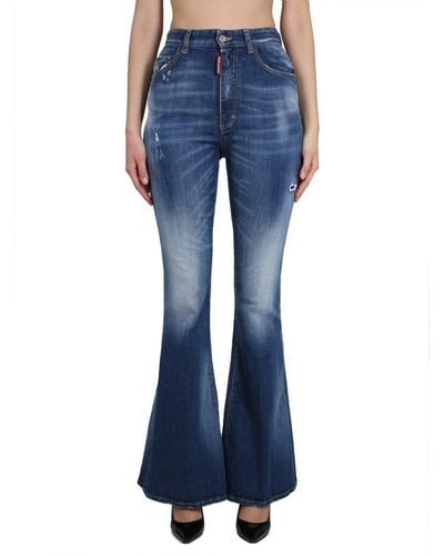 DSquared² High Rise Flare Jeans - Blue
