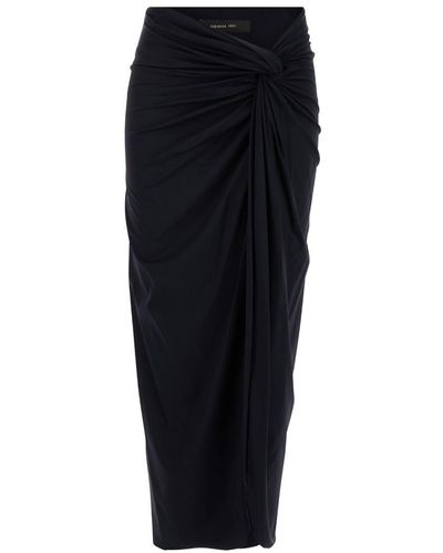 FEDERICA TOSI Wrinkled Long Skirt - Black