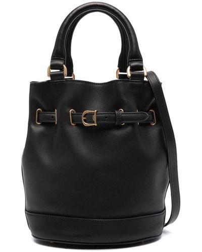 Giuliva Heritage Leather Mini Bucket Bag Bags - Black