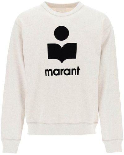 Isabel Marant Mikoy Flocked Logo Sweatshirt - White