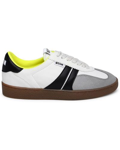 MSGM Two-tone Suede Trainers - White