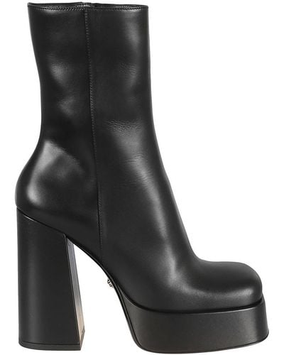 Versace Women Metallic Aevitas Platform Boots - Black