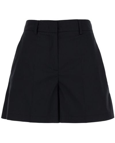 Plain Shorts With Belt Loops - Black