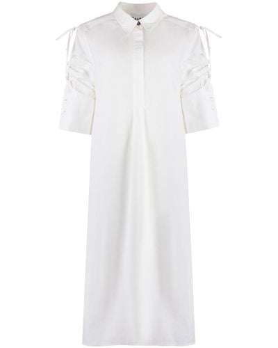 Ganni Oversize Cotton Shirtdress - White